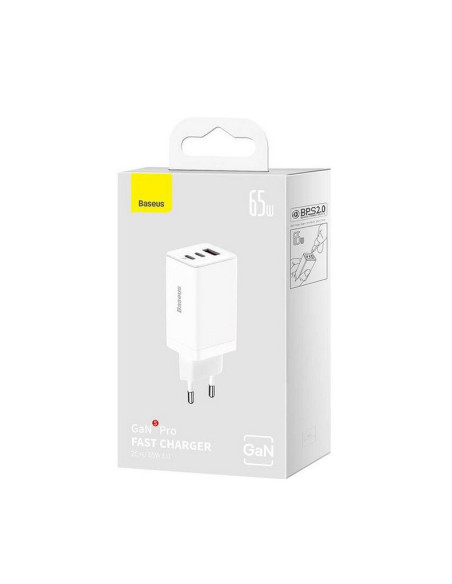Baseus Gan5 Pro Uniwersalne Biały Prąd Przemienny, Usb Szybkie Ładowanie Wewnętrzna