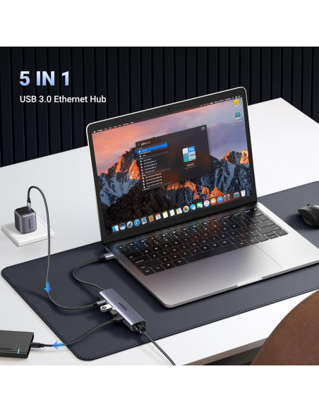 Ugreen 60554 Stacja Dokująca Przewodowa Usb 3.2 Gen 1 (3.1 Gen 1) Type-C Szary