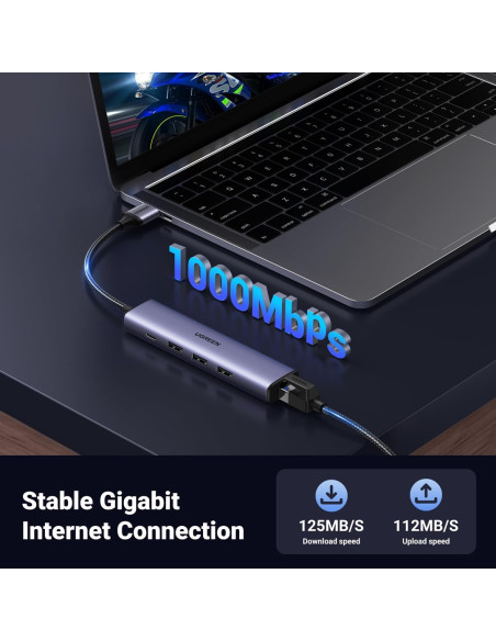 Ugreen 60554 Stacja Dokująca Przewodowa Usb 3.2 Gen 1 (3.1 Gen 1) Type-C Szary