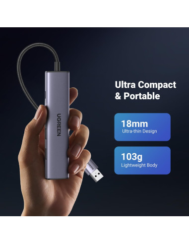 Ugreen 60554 Stacja Dokująca Przewodowa Usb 3.2 Gen 1 (3.1 Gen 1) Type-C Szary