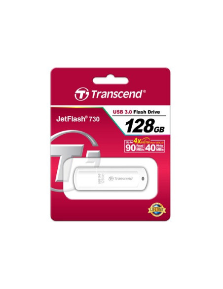Usb-Stick 128Gb Transcend Jetflash 730 Usb3.1 Weiăź