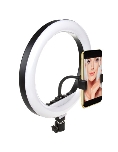 Lampa Pierścieniowa 10" Led 12W Ze Statywem 1,1M Maclean Energy Mce610, Samowyzwalacz Bluetooth, Możliwość Zmiany Barwy 3200K-56