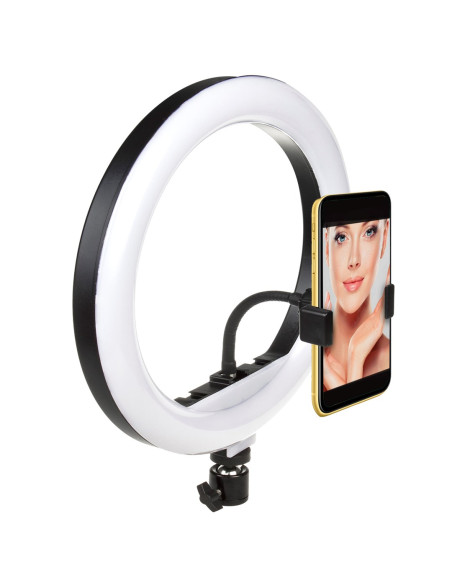 Lampa Pierścieniowa 10" Led 12W Ze Statywem 1,1M Maclean Energy Mce610, Samowyzwalacz Bluetooth, Możliwość Zmiany Barwy 3200K-56