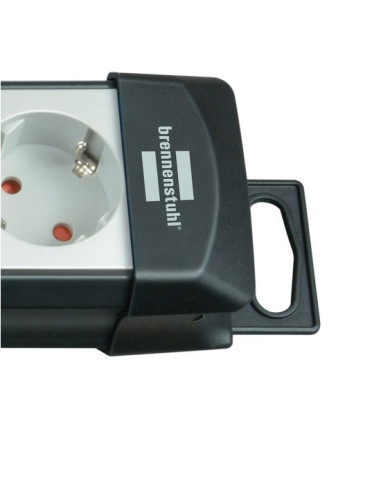 Brennenstuhl 1951580101 Regleta, 230 V, Negro Y Gris Claro, 49 Cm Rozgałęziacz 5 M 8 X Gniazdo Sieciowe Wewnętrzna Czarny, Jasno