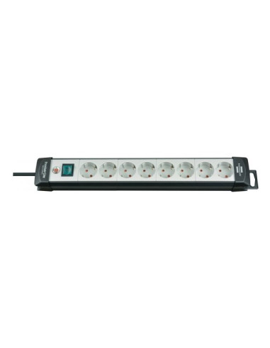 Brennenstuhl 1951580101 Regleta, 230 V, Negro Y Gris Claro, 49 Cm Rozgałęziacz 5 M 8 X Gniazdo Sieciowe Wewnętrzna Czarny, Jasno