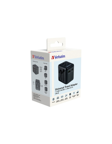 Verbatim 49544 Adapter Wtyczek Zasilających Uniwersalne Czarny