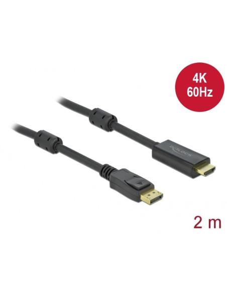 Delock Aktywny Displayport 1.2 Do Kabla Hdmi 4K 60 Hz 2 M