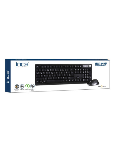 Inca Iws-549U Klawiatura Dołączona Myszka Biuro Rf Bezprzewodowy + Usb Czarny