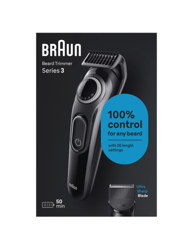 Braun Beardtrimmer 3 Bt3400 Trymer Do Brody Bateria 20 1 Cm Czarny
