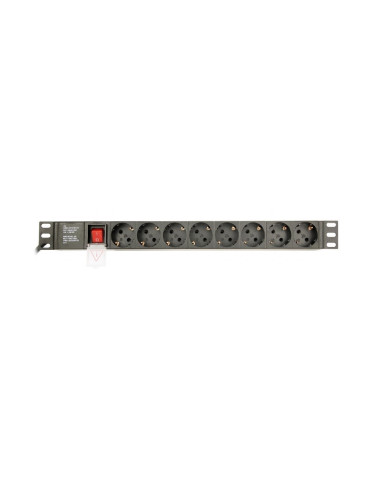 Gembird Eg-Pdu-014-C14 Rozdzielacz Zasilania Pdu 8 X Gniazdo Sieciowe 1U Czarny