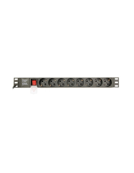 Gembird Eg-Pdu-014-C14 Rozdzielacz Zasilania Pdu 8 X Gniazdo Sieciowe 1U Czarny