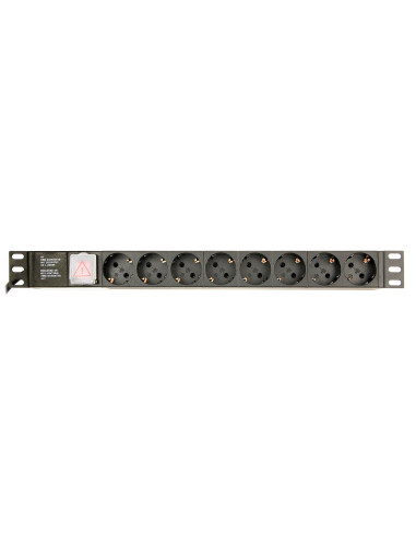 Gembird Eg-Pdu-014-C14 Rozdzielacz Zasilania Pdu 8 X Gniazdo Sieciowe 1U Czarny