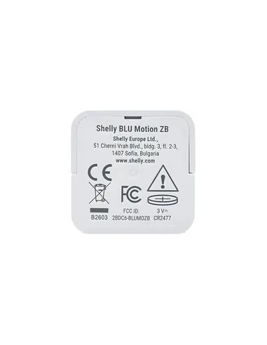 Czujnik Ruchu Pir  Shelly Blu Motion Zb Zigbee 3.0 Bluetooth 5 Le Lux Cr2477, Biały