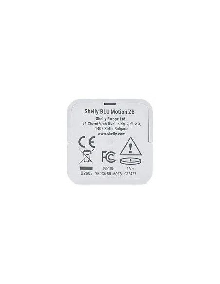 Czujnik Ruchu Pir  Shelly Blu Motion Zb Zigbee 3.0 Bluetooth 5 Le Lux Cr2477, Biały