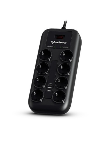 Cyberpower P0820Suf0-De Ochrona Przeciwprzepięciowa Czarny 8 X Gniazdo Sieciowe 200 - 250 V 1,8 M