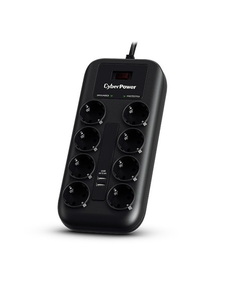 Cyberpower P0820Suf0-De Ochrona Przeciwprzepięciowa Czarny 8 X Gniazdo Sieciowe 200 - 250 V 1,8 M