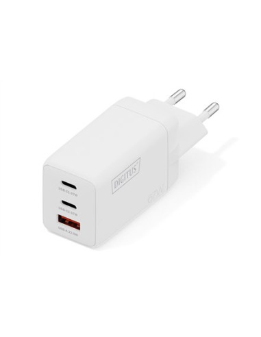 Digitus Ładowarka Sieciowa Gan Ii 67W | 2X Usb-C, 1X Usb-A | Pd 3.0, Qc 3.0 | Biała