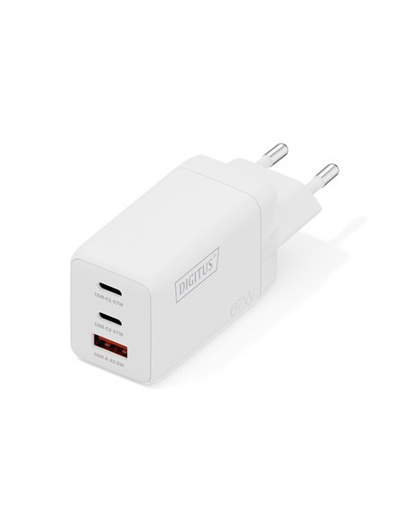 Digitus Ładowarka Sieciowa Gan Ii 67W | 2X Usb-C, 1X Usb-A | Pd 3.0, Qc 3.0 | Biała