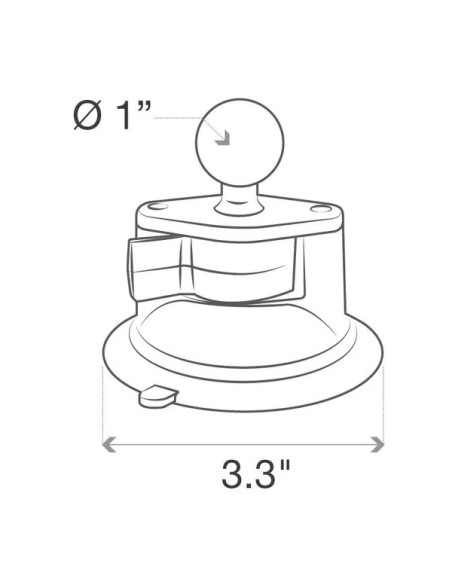 Ram Mount Twist-Lock™ Przyssawka Do Szyby/Deski Rozdzielczej Z Głowicą Rozmiar B Ram-B-224-1U