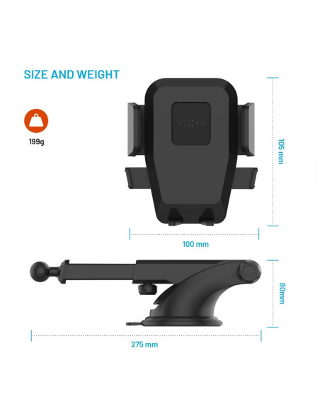 Fixed Fixicq-Xxl-Bk Uchwyt Uchwyt Pasywny Telefon Komórkowy/Smartfon Czarny