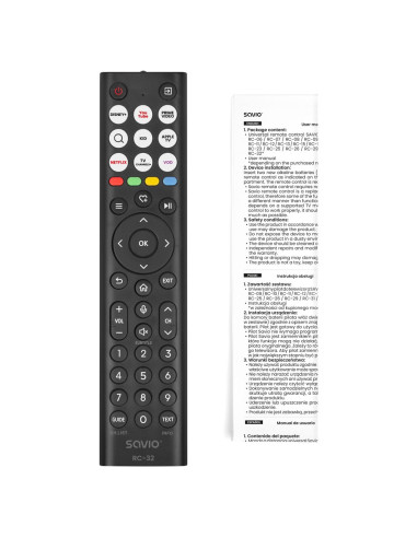 Savio Pilot Uniwersalny/Zamiennik Do Tv Hisense Rc-32