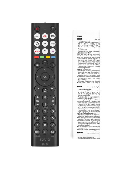 Savio Pilot Uniwersalny/Zamiennik Do Tv Hisense Rc-32
