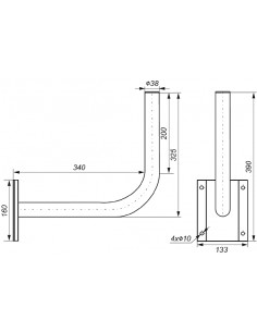 UCHWYT ANTENOWY TV-SAT WG-5 CYNKOWANY 40CM 2
