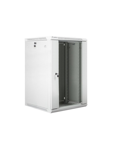 Szafa Montażowe Lanberg Wf01-6618-10S (18U  900Mm / 600Mm / 600 Mm  Wisząca  Szklane  19''  Kolor Szary)