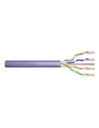 Kabel Instalacyjny Digitus Kat.6, U/Utp, Dca, Awg23/1, Lsoh, 305M, Fioletowy, Karton