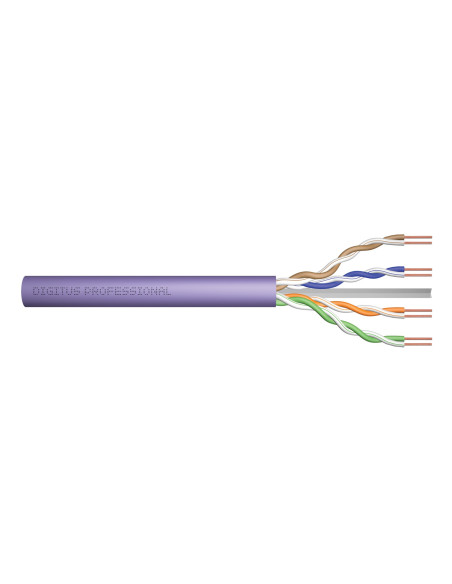 Kabel Instalacyjny Digitus Kat.6, U/Utp, Dca, Awg23/1, Lsoh, 305M, Fioletowy, Karton
