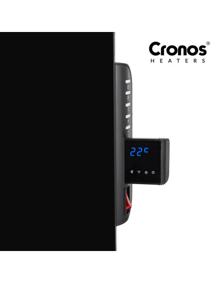 Promiennik Podczerwieni Cronos Synthelith Crg-720Twp 720W Szklany Czarny Z Wifi I Pilotem