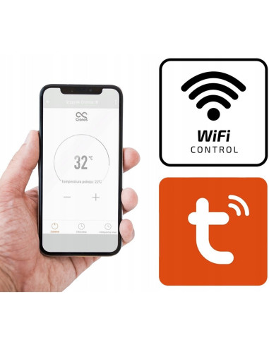 Promiennik Podczerwieni Cronos Synthelith Crg-720Twp 720W Szklany Czarny Z Wifi I Pilotem
