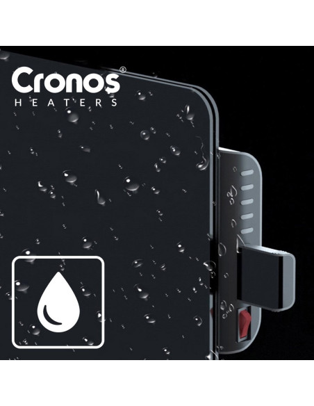 Promiennik Podczerwieni Cronos Synthelith Crg-720Twp 720W Szklany Czarny Z Wifi I Pilotem