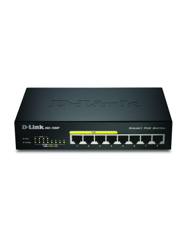 D-Link Dgs-1008P/E Łącza Sieciowe Nie Zarządzany L2 Obsługa Poe Czarny