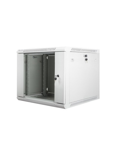 Szafa Rack Lanberg Wf01-6609-10S (9U  500Mm / 600Mm / 600 Mm  Wisząca  Szklane  19''  Kolor Szary)