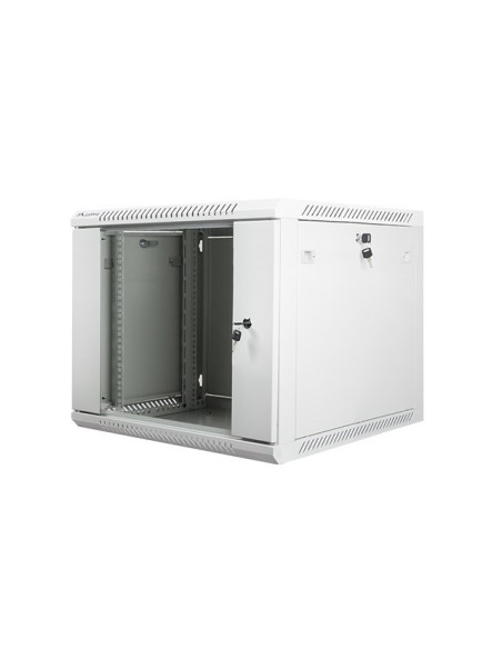 Szafa Rack Lanberg Wf01-6609-10S (9U  500Mm / 600Mm / 600 Mm  Wisząca  Szklane  19''  Kolor Szary)