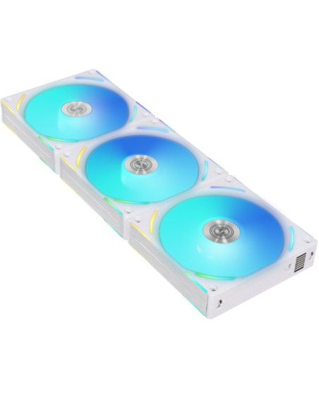 Lian Li Uni Fan Al120 V2 Argb Pwm Fan, Triple Pack With Controller - 120Mm, White