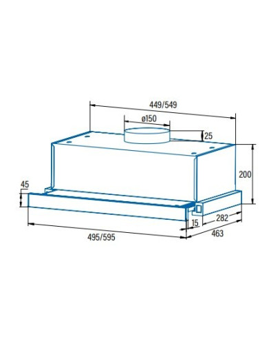 Cata Tfb-5160 X Hood, Energy Efficiency Class C, Width 59.5 Cm, Max 297 M3/H, Mechanical Control, Led, Stainless Steel Cata