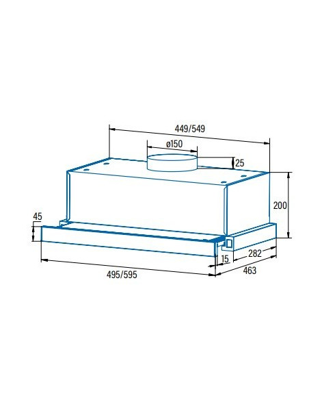 Cata Tfb-5160 X Hood, Energy Efficiency Class C, Width 59.5 Cm, Max 297 M3/H, Mechanical Control, Led, Stainless Steel Cata