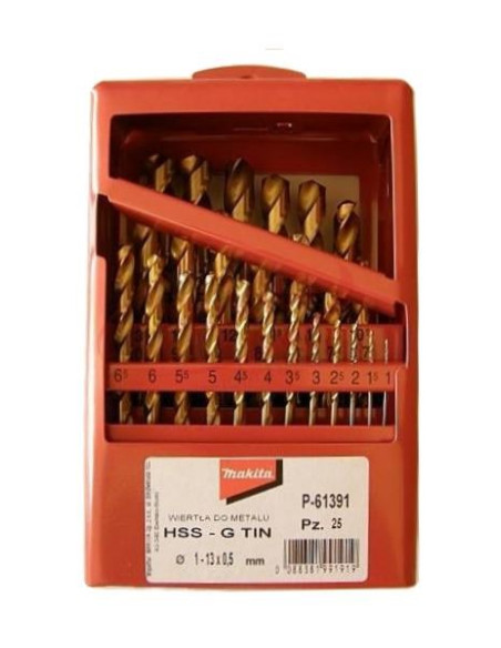 Zestaw Wierteł Tytan Hss-G Tin 25Szt 1-13Mm