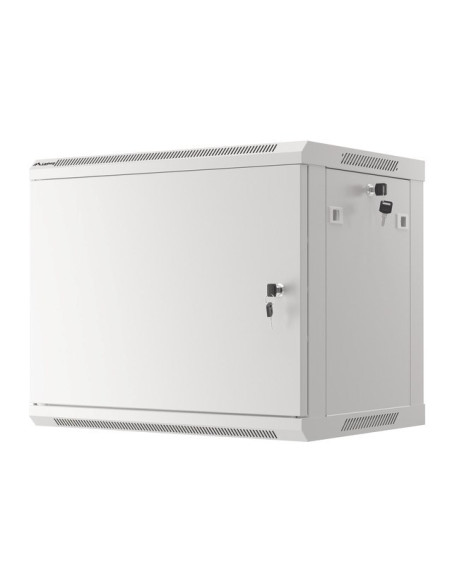 Lanberg Szafa Wisząca Rack 19" 9U 600X450 Drzwi Metalowe Szara (Flat Pack) Wf01-6409-00S