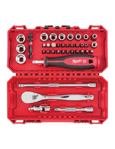 Milwaukee Zestaw Nasadek 1/4" Z Grzechotką