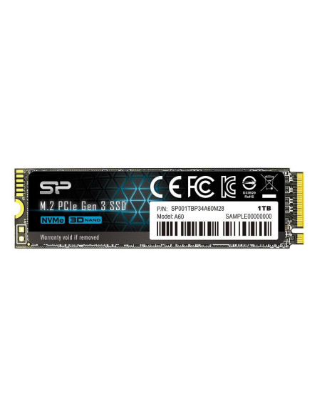 Dysk Ssd Silicon Power A60 1Tb M.2 Pcie Nvme Gen3X4 Tlc 2200/1600 Mb/S (Sp001Tbp34A60M28)