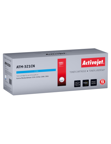 Activejet Atm-321Cn Toner (Zamiennik Konica Minolta Tn321C  Supreme  25000 Stron  Niebieski)