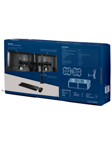 Arctic Z2 Basic Uchwyt / Stojak Do Monitorów 68,6 Cm (27") Biurko Czarny