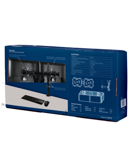 Arctic Z2 Basic Uchwyt / Stojak Do Monitorów 68,6 Cm (27") Biurko Czarny