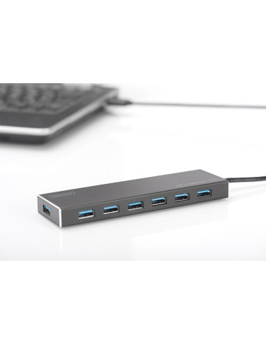 Digitus Hub Usb 3.0/Koncentrator 7Xusb 3.0 Superspeed, Aktywny, Aluminium Da-70241-1