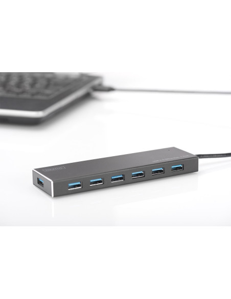Digitus Hub Usb 3.0/Koncentrator 7Xusb 3.0 Superspeed, Aktywny, Aluminium Da-70241-1