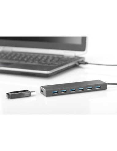 Digitus Hub Usb 3.0/Koncentrator 7Xusb 3.0 Superspeed, Aktywny, Aluminium Da-70241-1