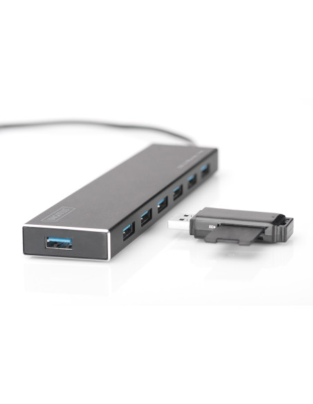 Digitus Hub Usb 3.0/Koncentrator 7Xusb 3.0 Superspeed, Aktywny, Aluminium Da-70241-1